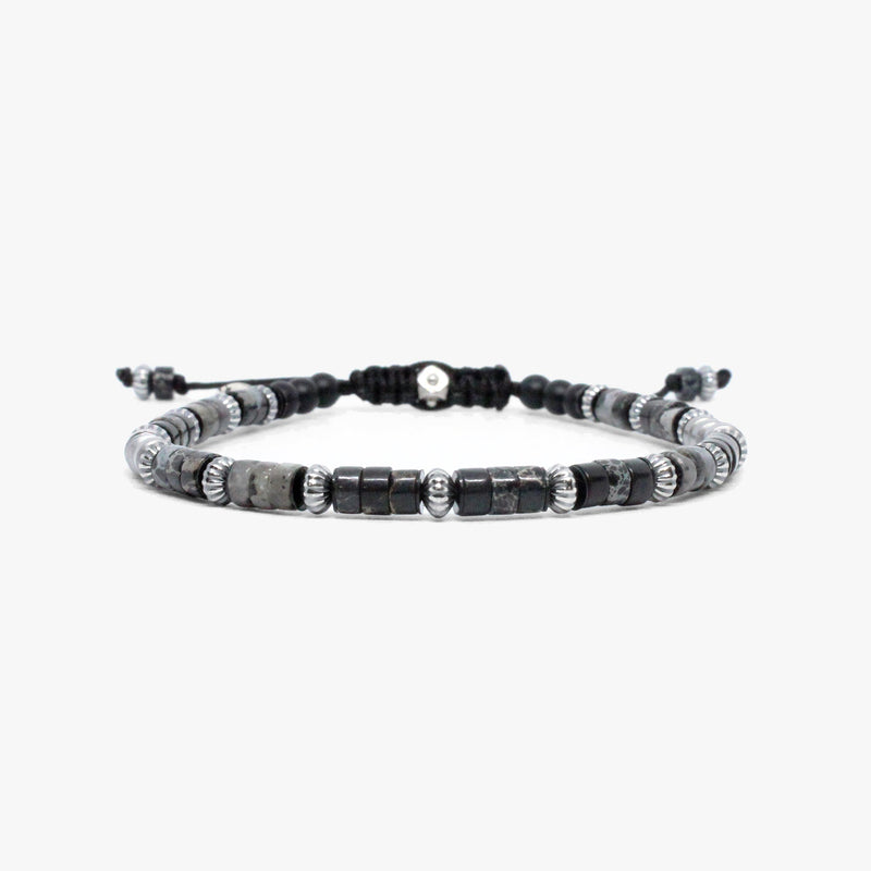 Heishi Gemstone, Sterling, Hematite