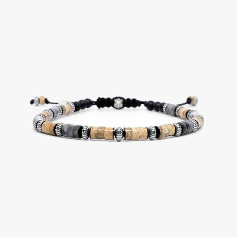 Heishi Gemstone, Sterling, Hematite