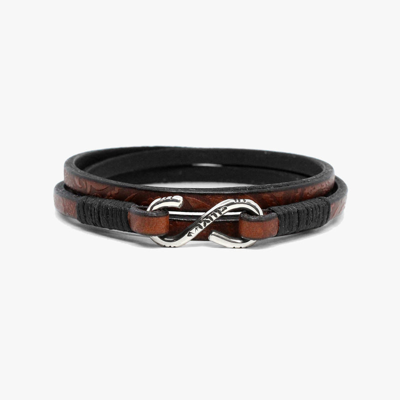 Floral Leather, Sterling Clasp