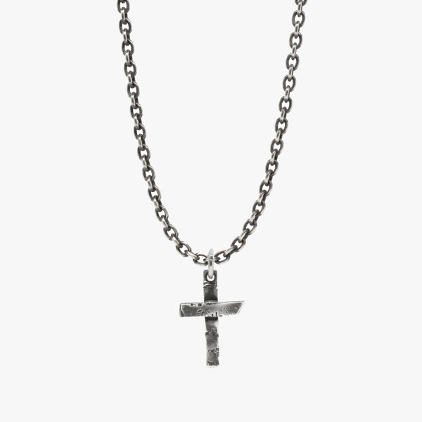 Rustic Sterling Cross Necklace