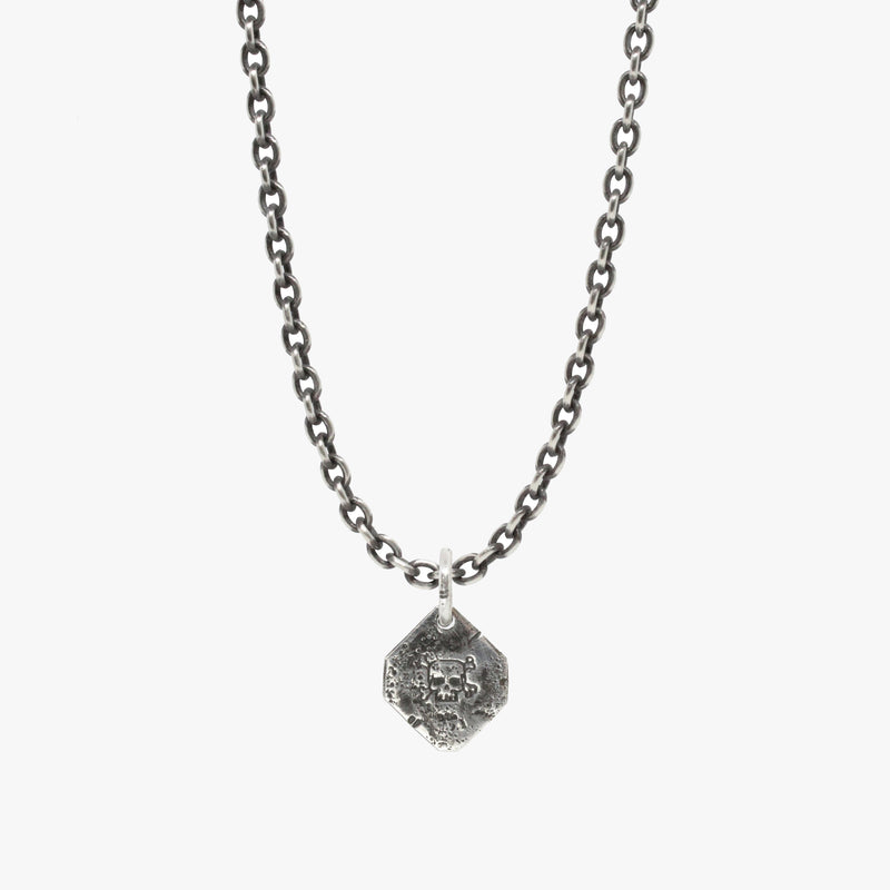 Skull Stamp Medallion Necklace