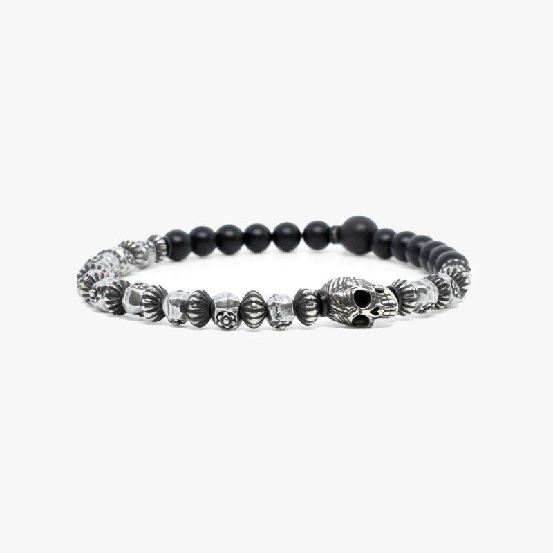 Sterling Skull and Rose Bead Sequence