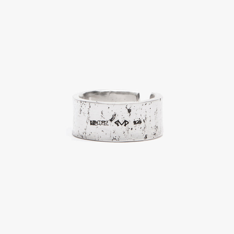 Textured Sterling Silver Wide Ring